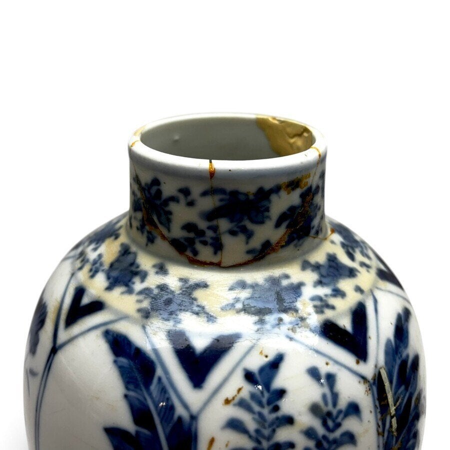Twee 19e eeuwse Chinees porseleinen kastvazxen, blauw-wit, Antiek en Kunst, Ophalen of Verzenden