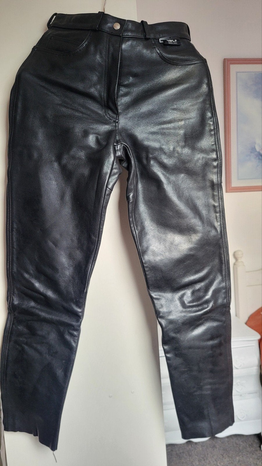 BC leren motorbroek maat 38 - echt leer - DEFECT rits kapot, Motoren, Ophalen, Tweedehands, Broek | leer