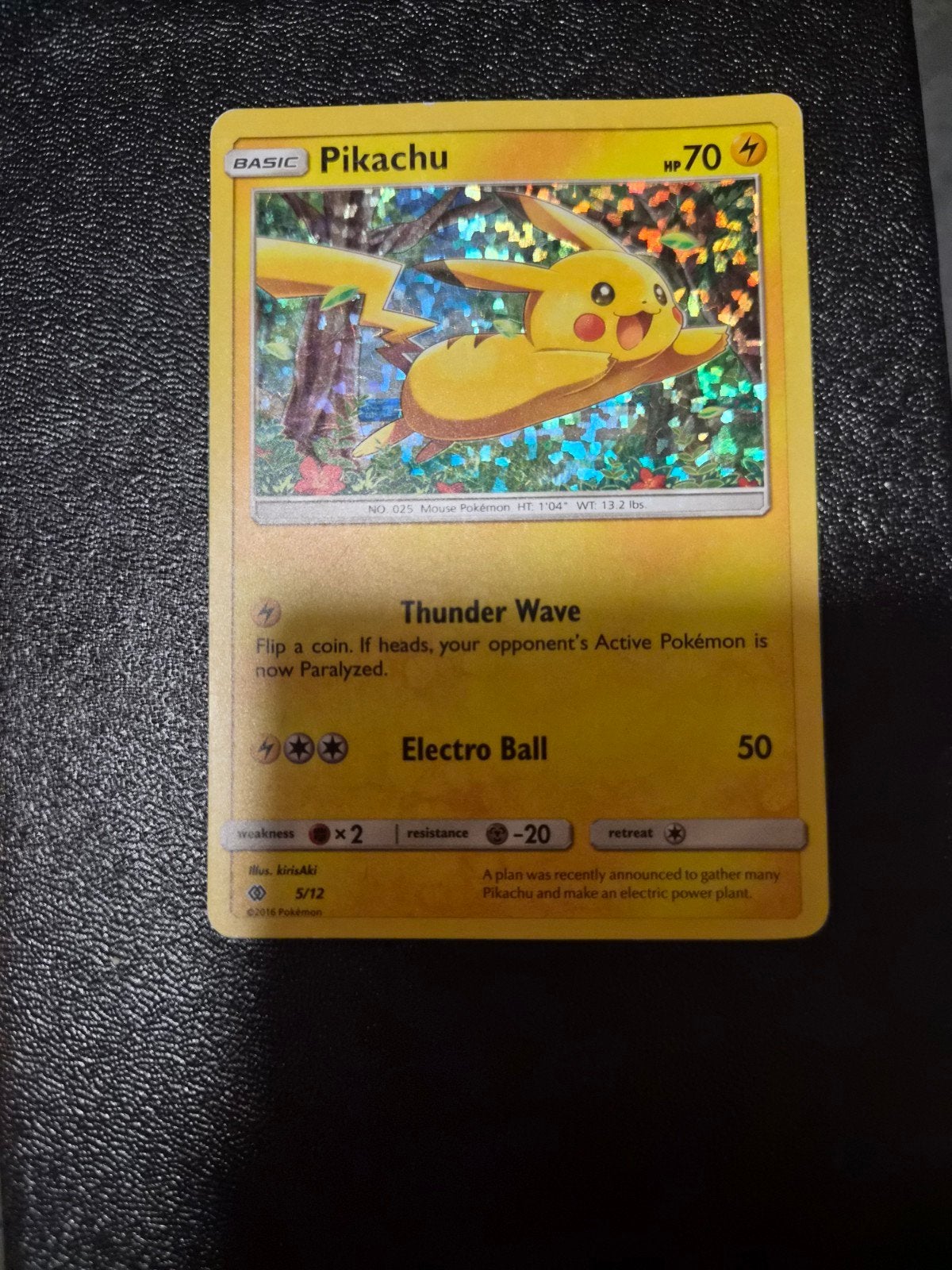 Pikachu Pokémon kaart 5, Ophalen of Verzenden, Gebruikt, Losse kaart, Foil