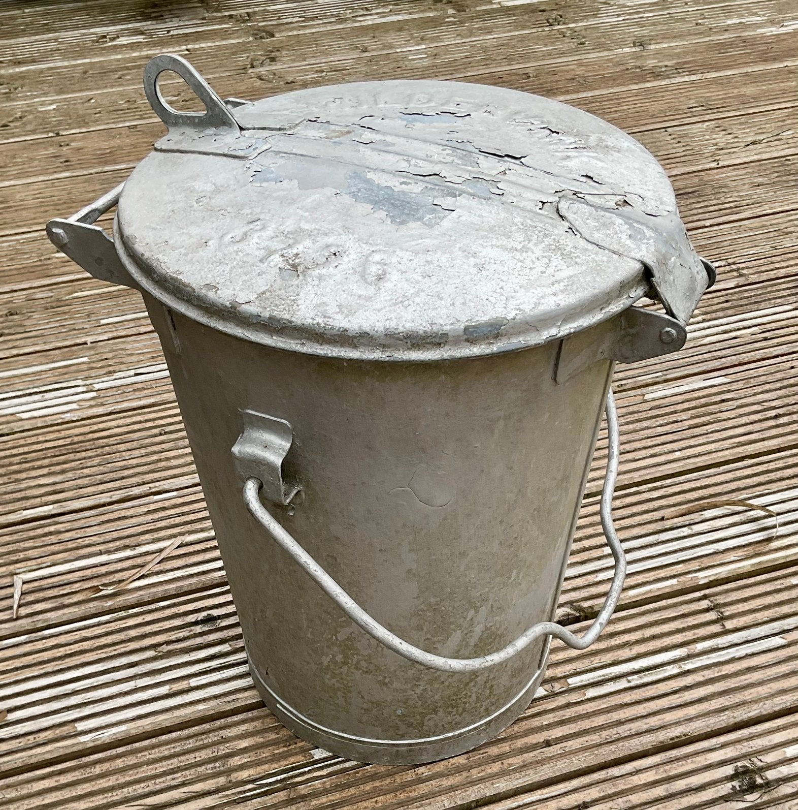 Vintage vuilnis emmer, Ophalen, Gebruikt, Overige materialen, 5 – 50