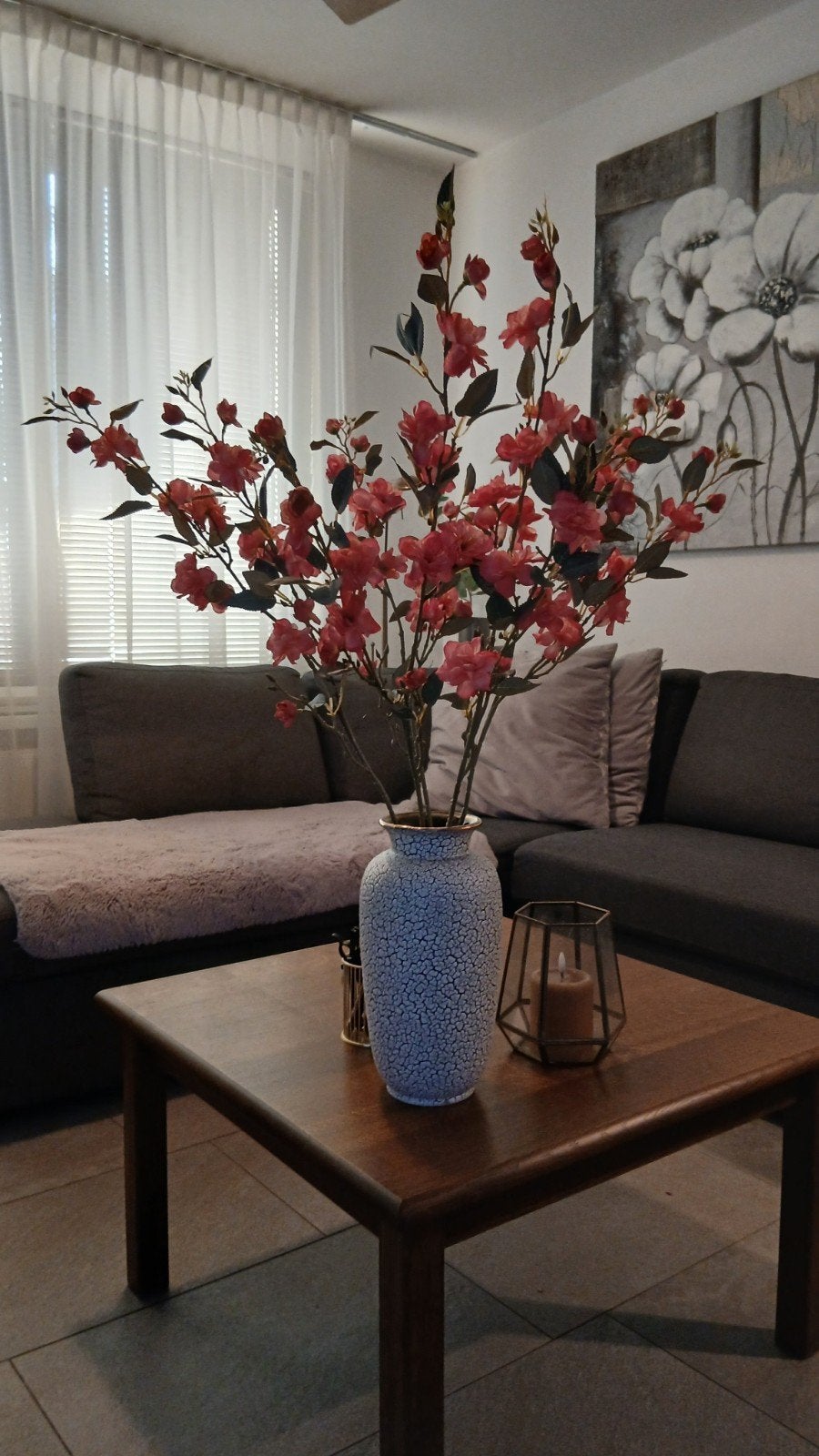 Kunstbloemen 90 cm lang, 5 stelen met bloesem, Binnen, Roze, Kunstbloem, Nieuw