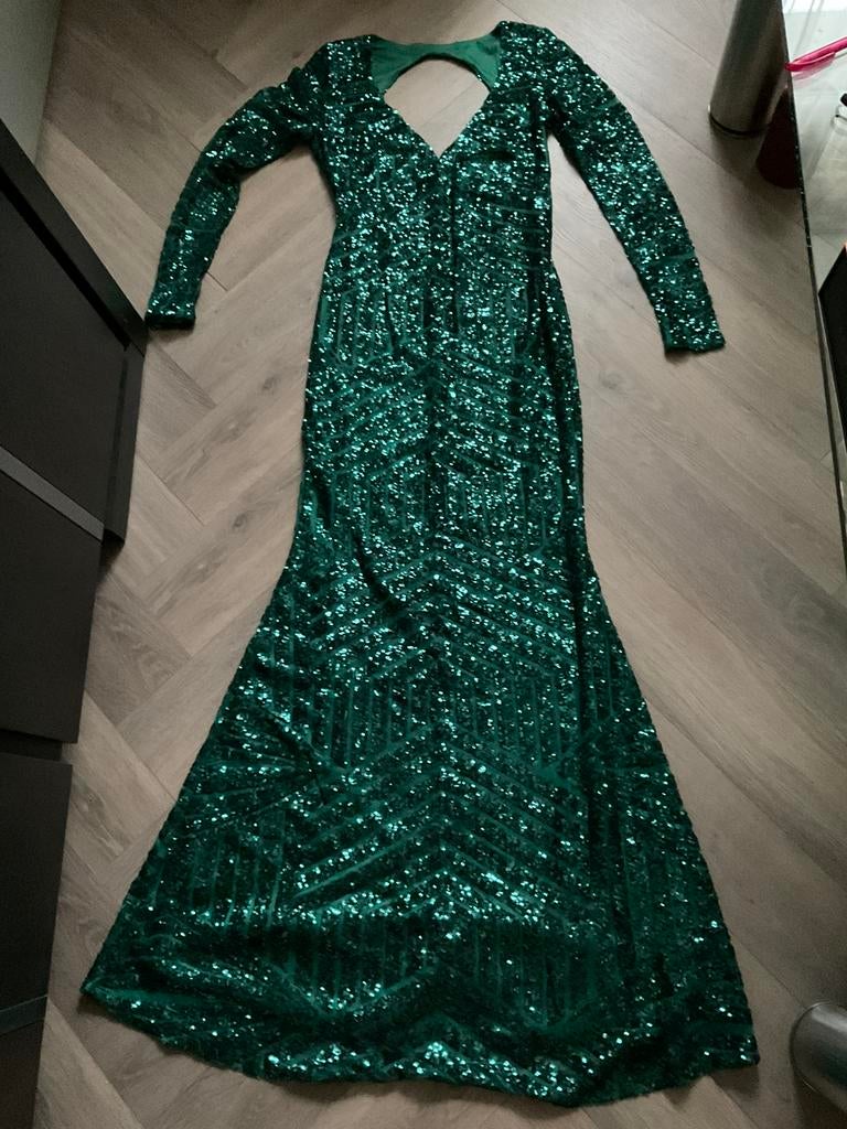 Schitterende groene avondjurk - maat S (EU40) Elle Voudrait, Kleding | Dames, Galajurk, Elle Voudrait, Ophalen of Verzenden, Zo goed als nieuw