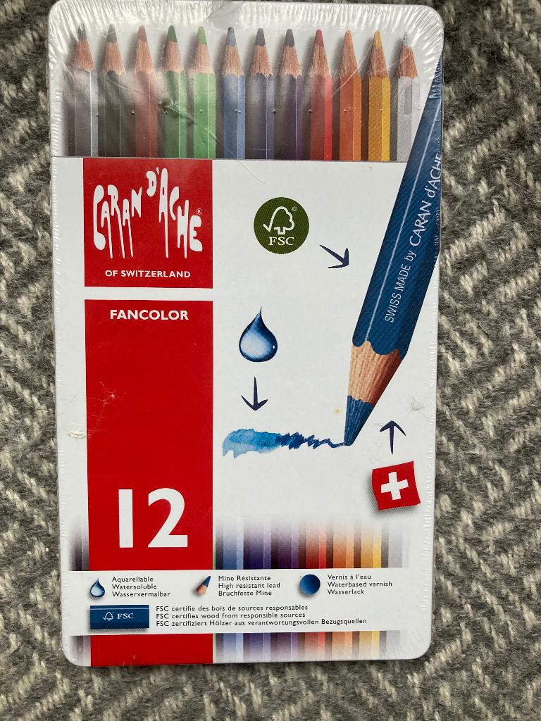 12 Fancolor aquarelpotloden Caran D’ache (nieuw in folie), Ophalen of Verzenden, Nieuw, Potlood of Stift