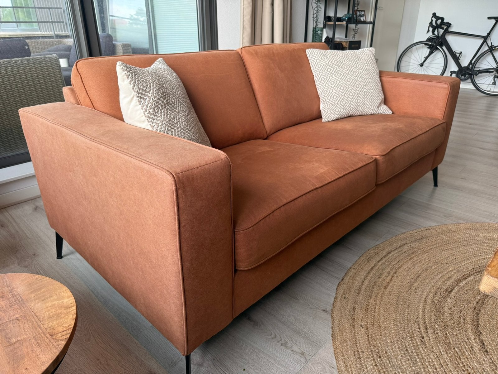 2,5-zits Bank Zitmaxx Laguna – Terracotta/Cognac, Ophalen, 150 tot 200 cm, Tweepersoons, 75 tot 100 cm