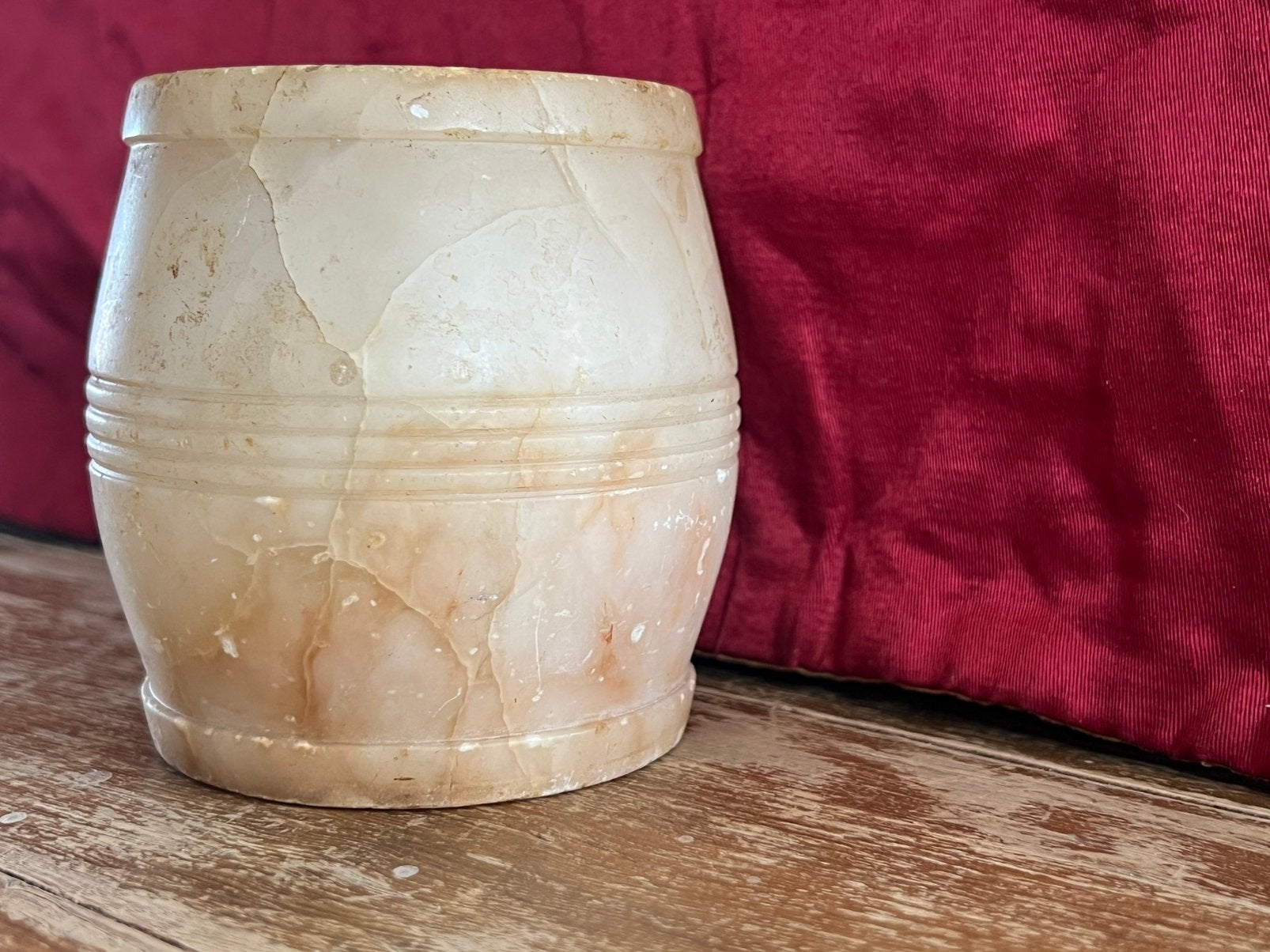Oud Albast waxinelichtje, Ophalen of Verzenden