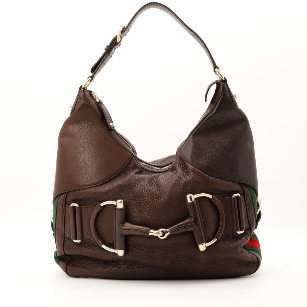 Gucci Horsebit Heritage in bruin hobotas