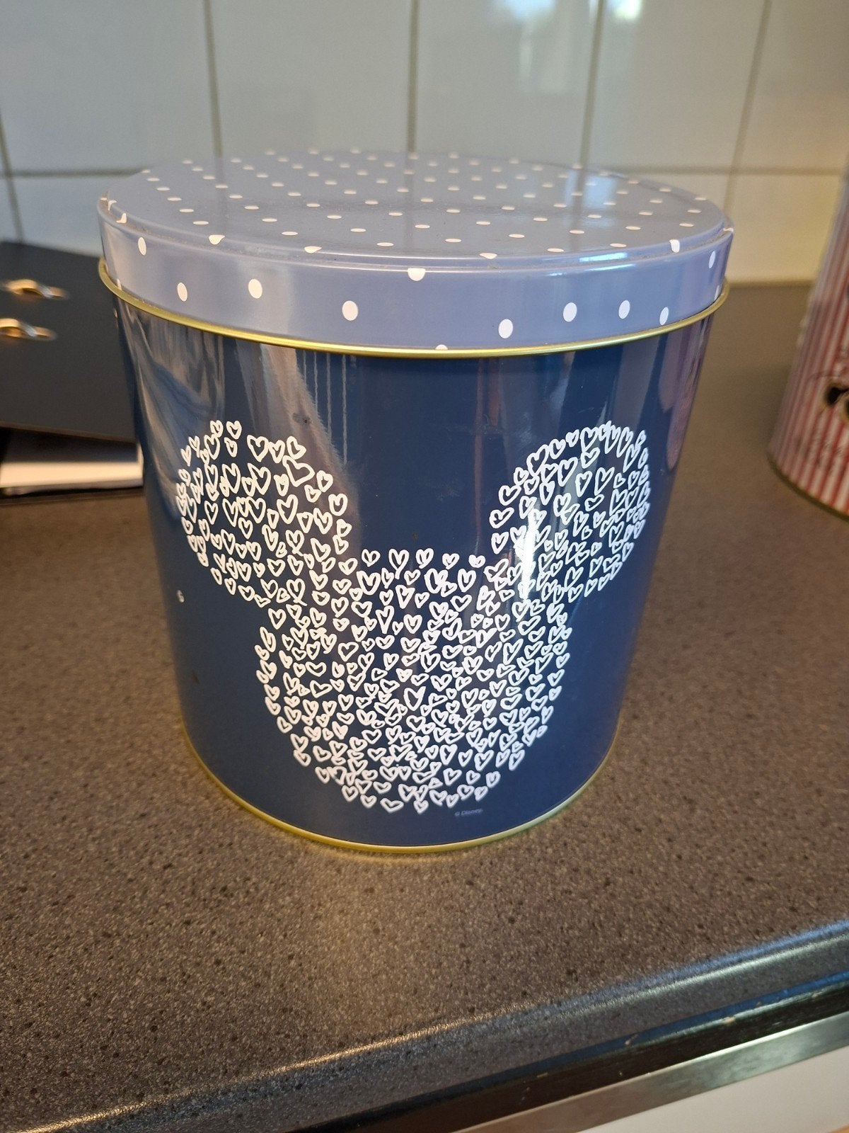 Mickey Mouse blik met hartjes - Disney, Huis en Inrichting, Blauw, Overige stijlen, Ophalen of Verzenden, Zo goed als nieuw