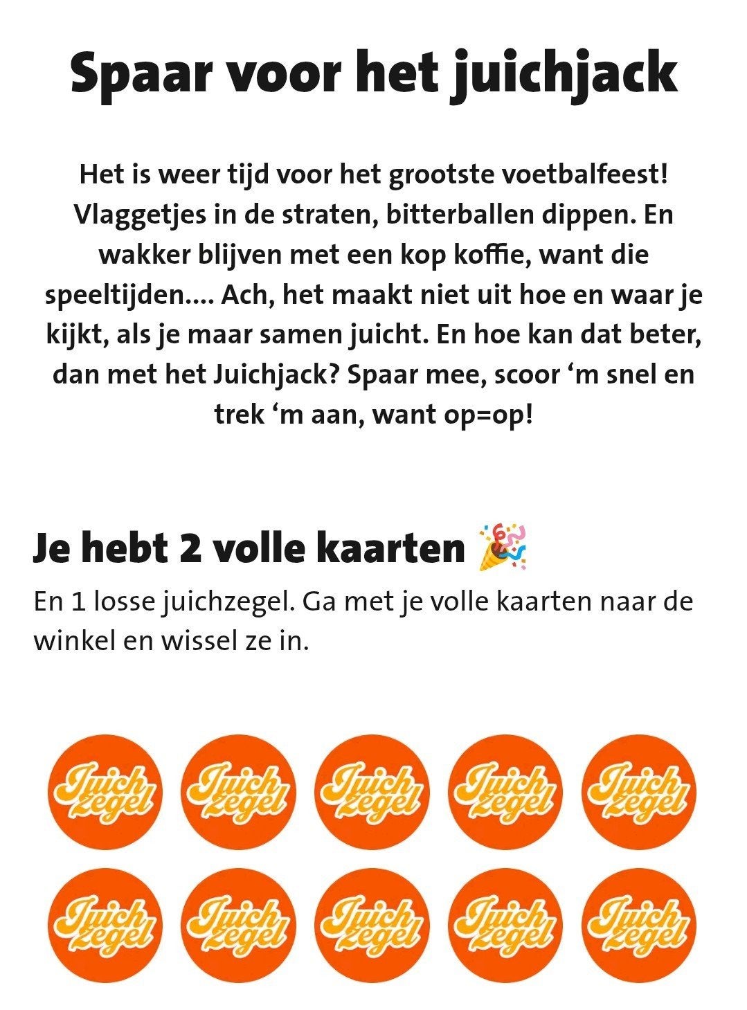 Digitale Jumbo juichzegels, 2 volle kaarten, Jumbo, Ophalen of Verzenden