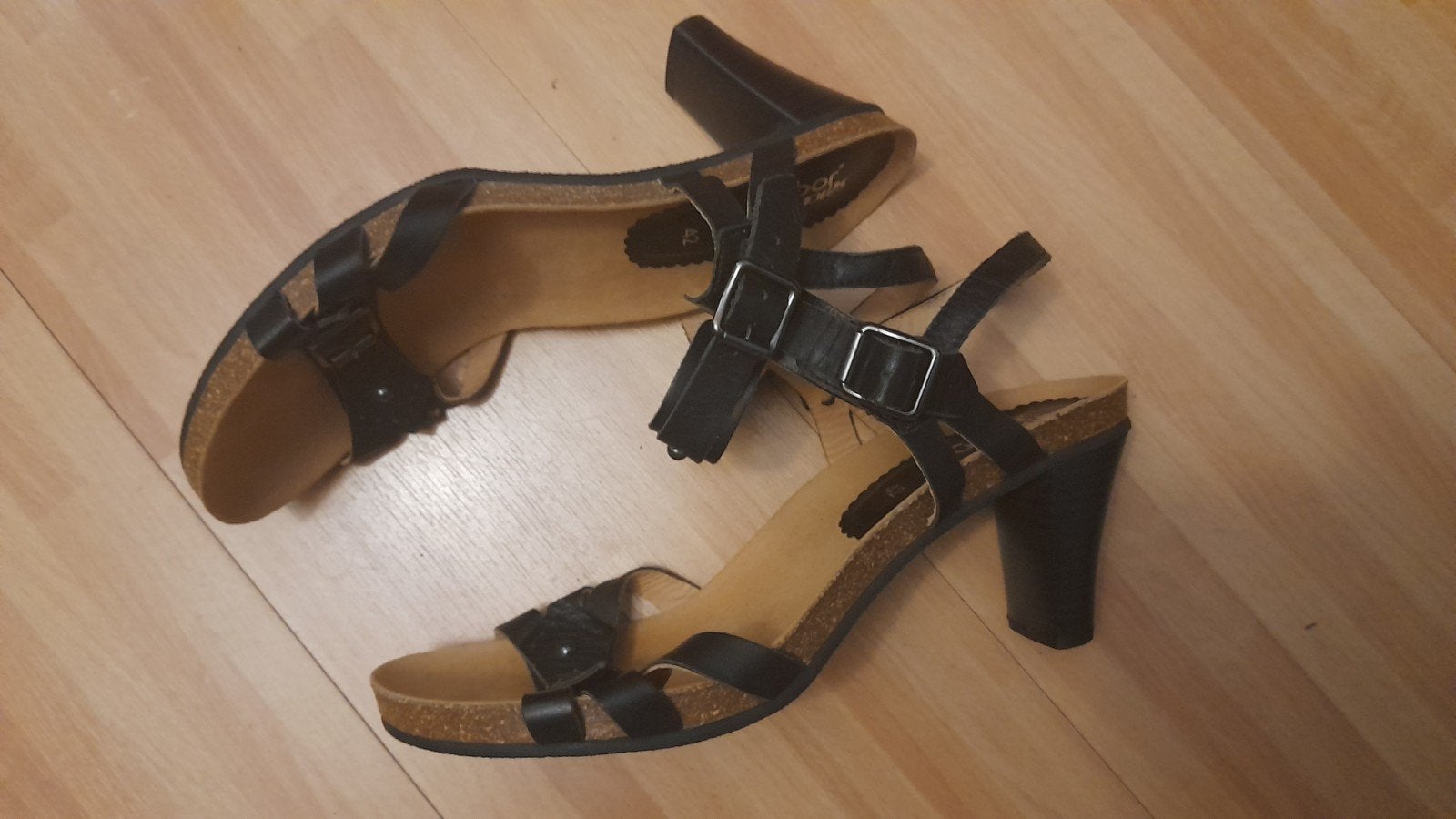 Elegante Gabor Jollys sandaal met hak, maat 42, Verzenden, Zwart, Gabor, Zo goed als nieuw