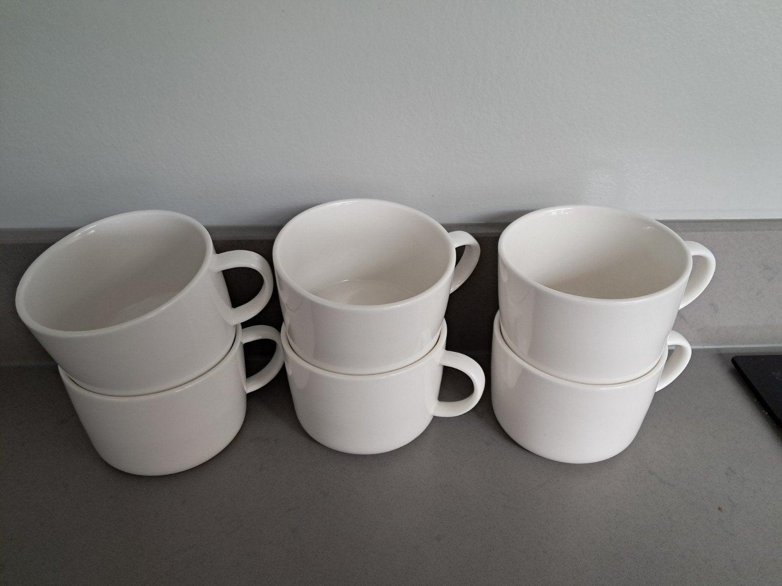 6 grote witte kopjes/mokjes, Telecommunicatie, Ophalen