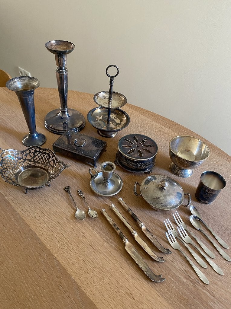 Diverse objecten zilver of verzilverd., Antiek en Kunst, Antiek | Goud en Zilver, Ophalen, Zilver