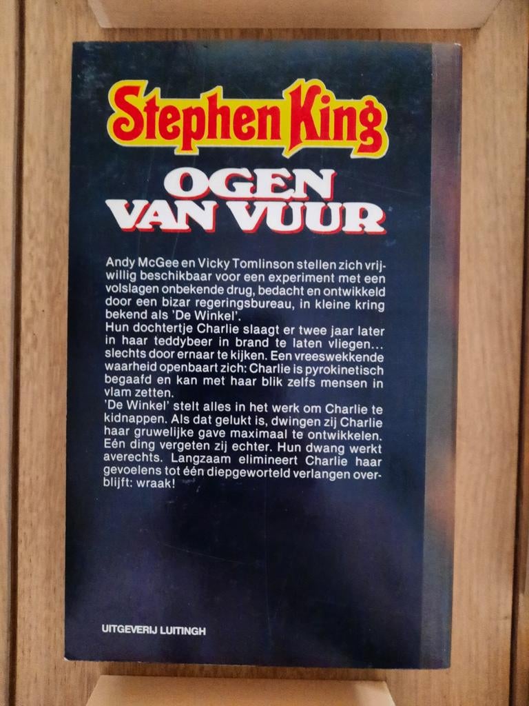 Stephen King boek: ogen van vuur, Ophalen of Verzenden, Nieuw