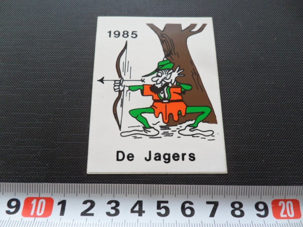 sticker strip de jagers 1985 boogschieten, Ophalen, Zo goed als nieuw