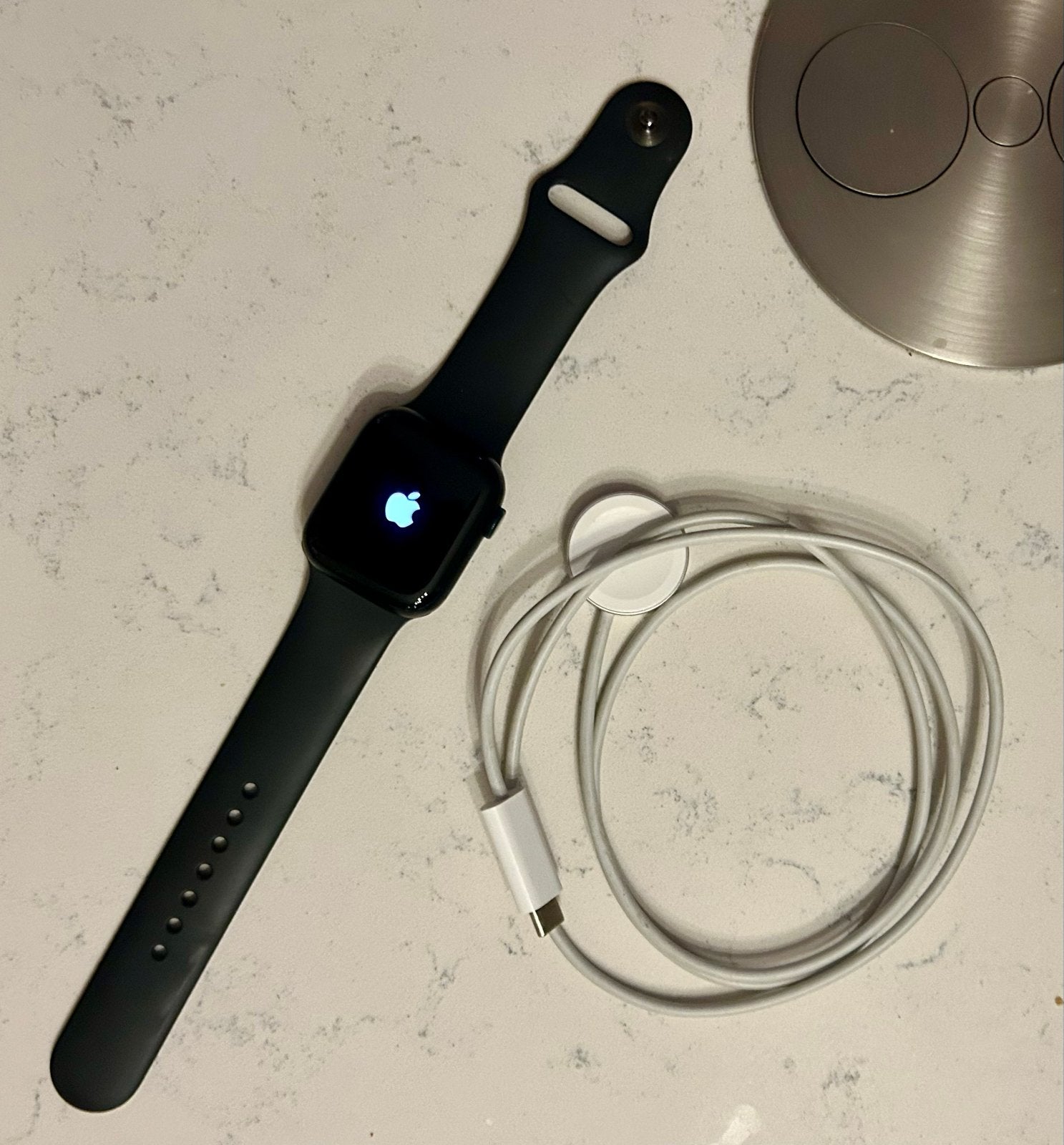 Apple Watch Series 8 (Zwart) met oplader 41mm, Zwart, IOS, Ophalen of Verzenden, Waterdicht