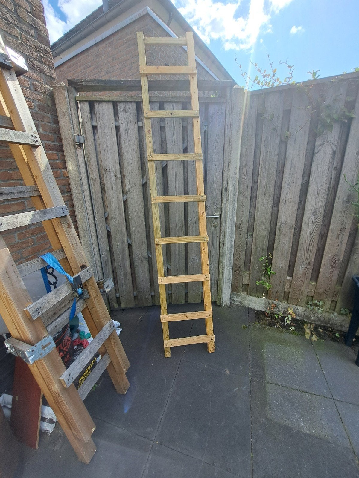 Houten ladder - Handgemaakt en stevig, Ophalen, Gebruikt