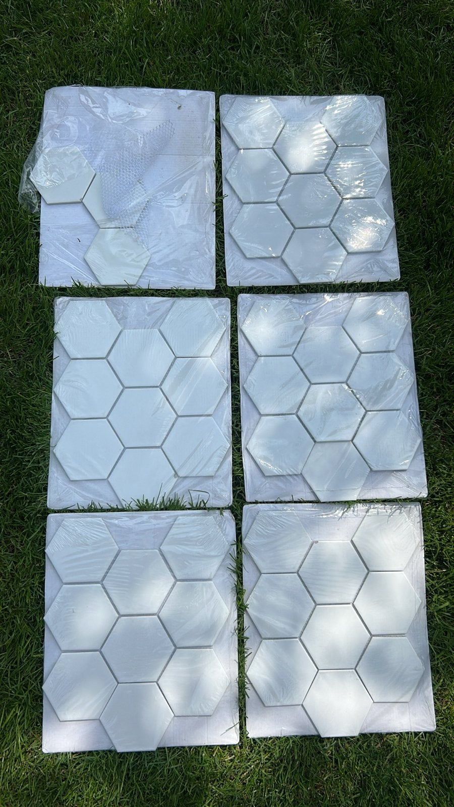 Witte Hexagon Tegels op Mat - DIY Projecten, Ophalen, Nieuw, Minder dan 20 cm, Minder dan 5 m²