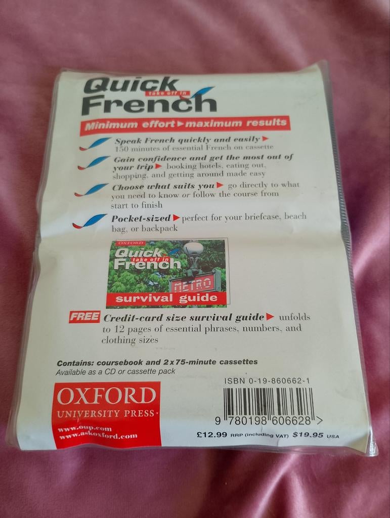 Quick French cursus met cassette, Ophalen of Verzenden