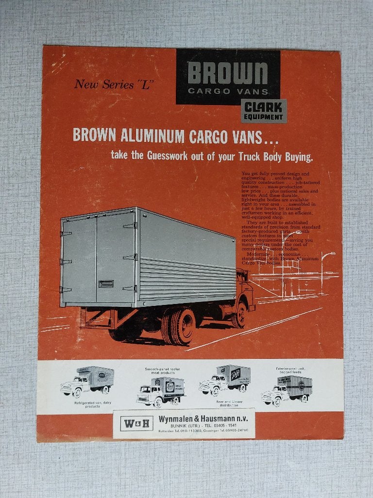 Brochure / Folder BROWN Cargo Vans - Clark Equipment, Ophalen of Verzenden, Gelezen, Overige merken