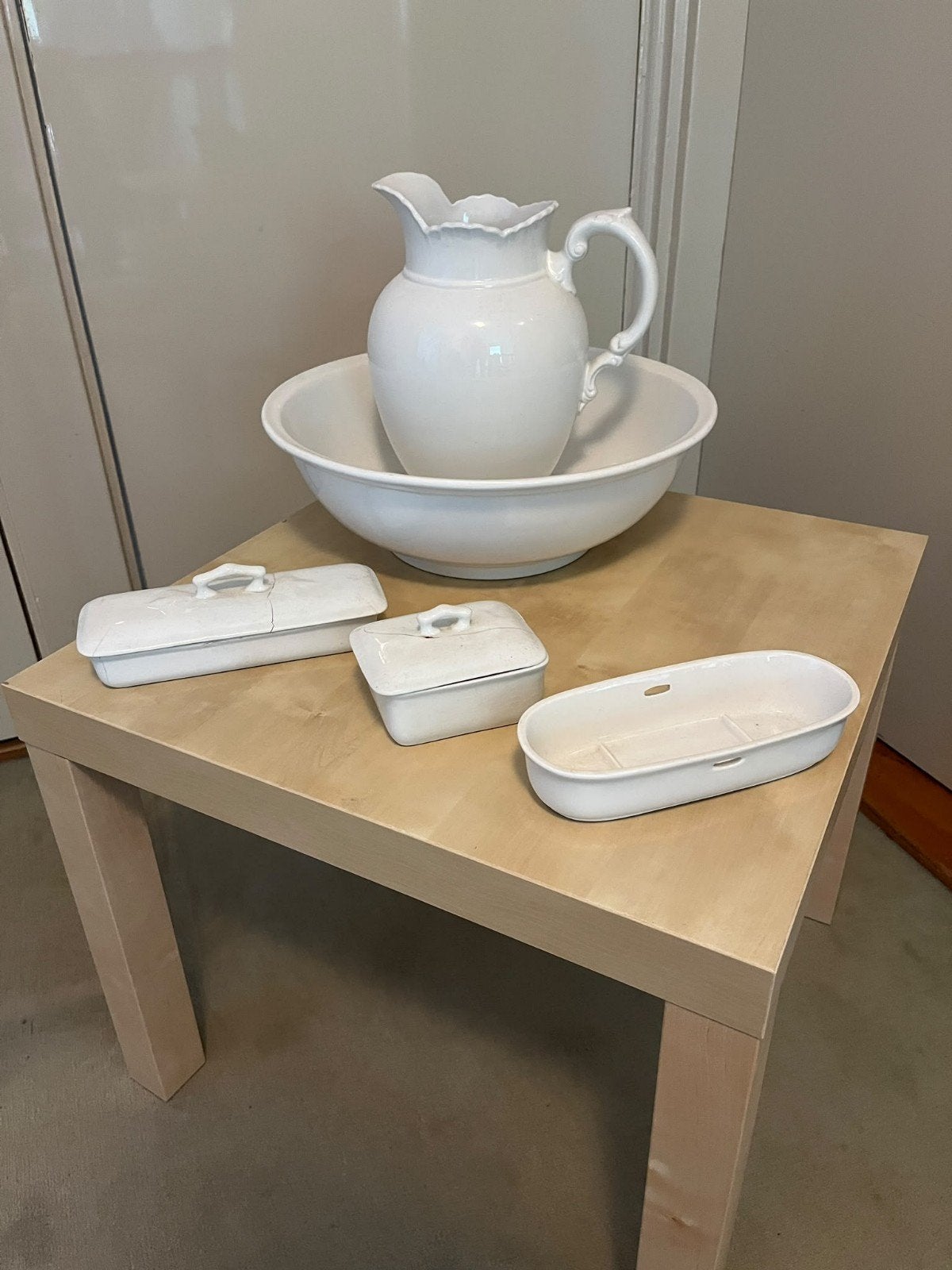 antieke waskan kom bakjes set, Antiek en Kunst, Ophalen