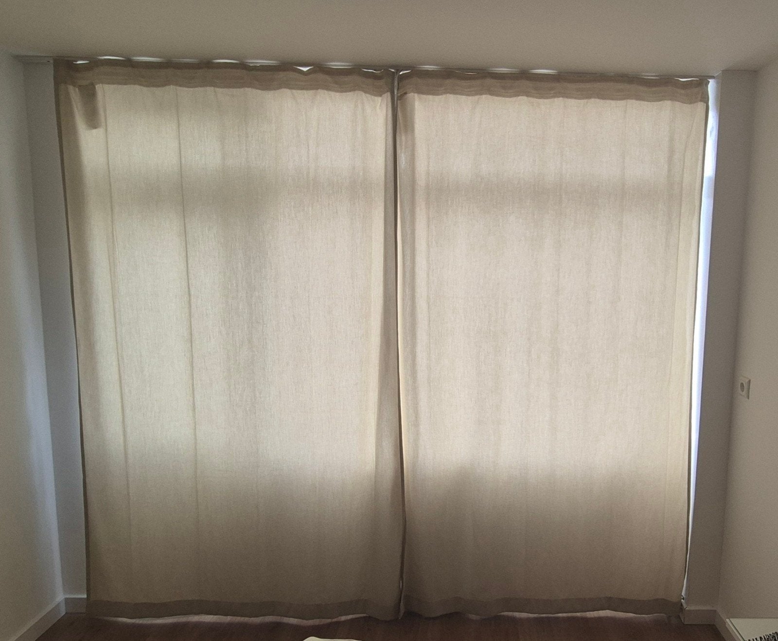 8x Gordijnen Beige 230 x 140 & 8x Vitrages Wit 230 x 140, Huis en Inrichting, Ophalen, Crème, Gebruikt, 100 tot 150 cm
