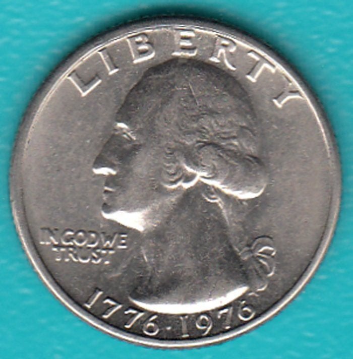 USA Quarter Dollar 1976 Washington, KM# 204 in munthouder, Ophalen of Verzenden, Noord-Amerika, Losse munt