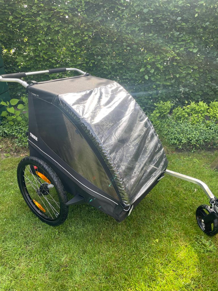 Thule Coaster XT fietskar - Zwart, Fietsen en Brommers, Fietsaccessoires | Aanhangers en Karren, Ophalen, Opvouwbaar, Zo goed als nieuw