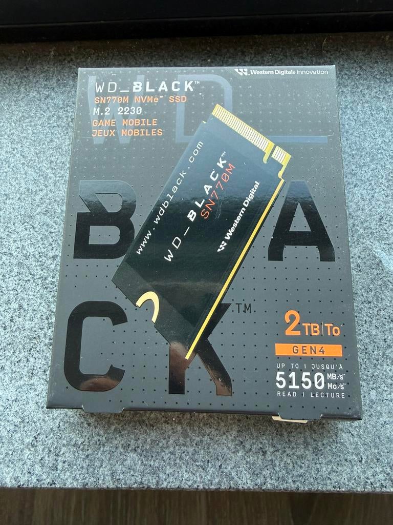 WD black sn770m 2230 2 tb nvme ssd, Computers en Software, Intern, SSD, Ophalen of Verzenden, Zo goed als nieuw