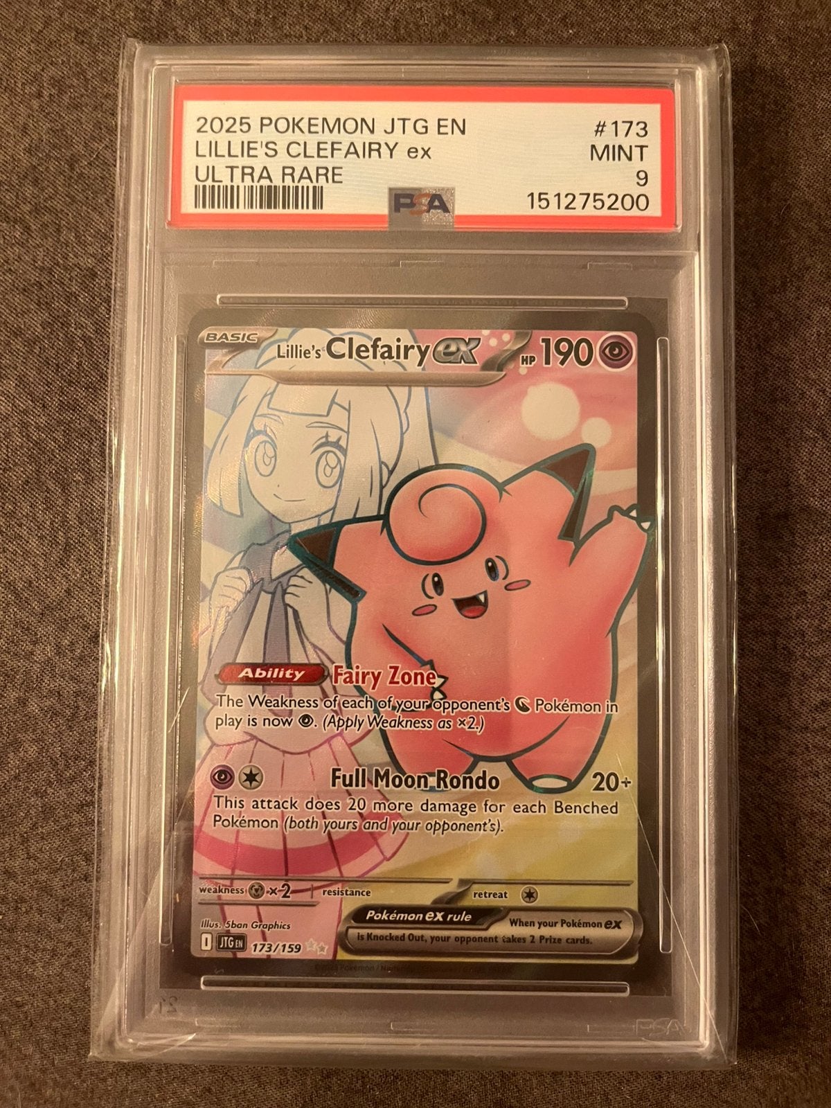 Lillie’s Clefairy PSA 9 - Journey Together 2025, Hobby en Vrije tijd, Verzamelkaartspellen | Pokémon, Ophalen of Verzenden, Zo goed als nieuw