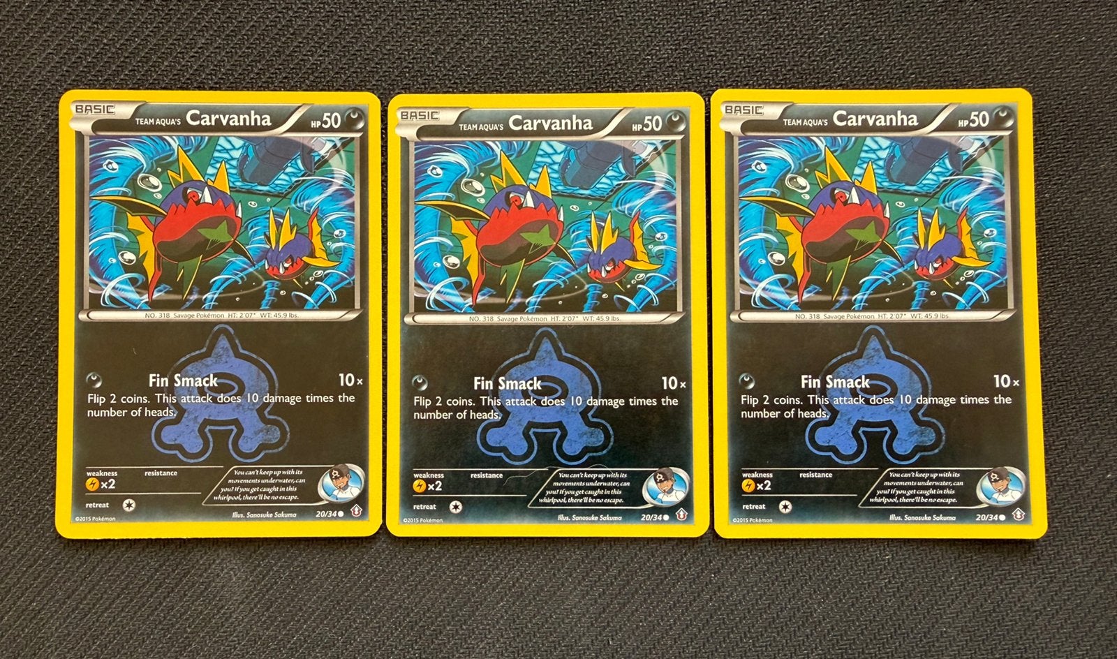 Team Aqua’s Carvanha 20/34 Double Crisis Pokemon, Ophalen, Nieuw, Losse kaart