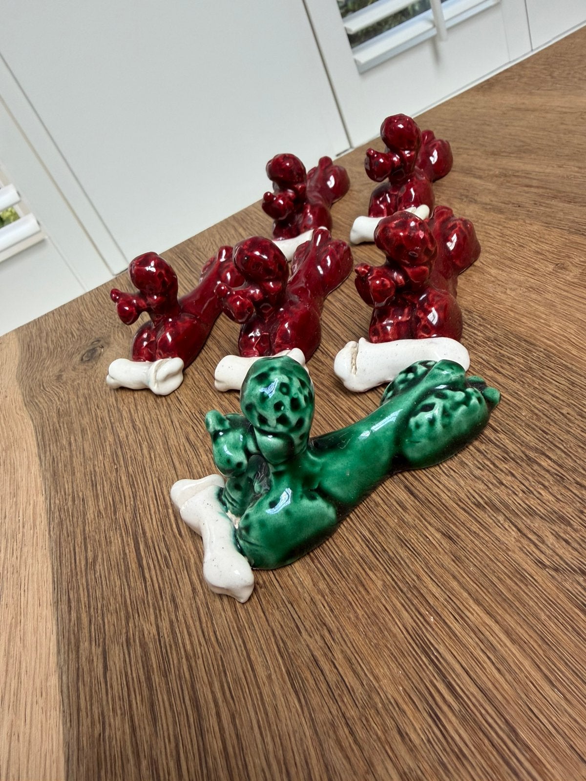 Franse bestekleggers barbotine in vorm van poedel, Ophalen of Verzenden