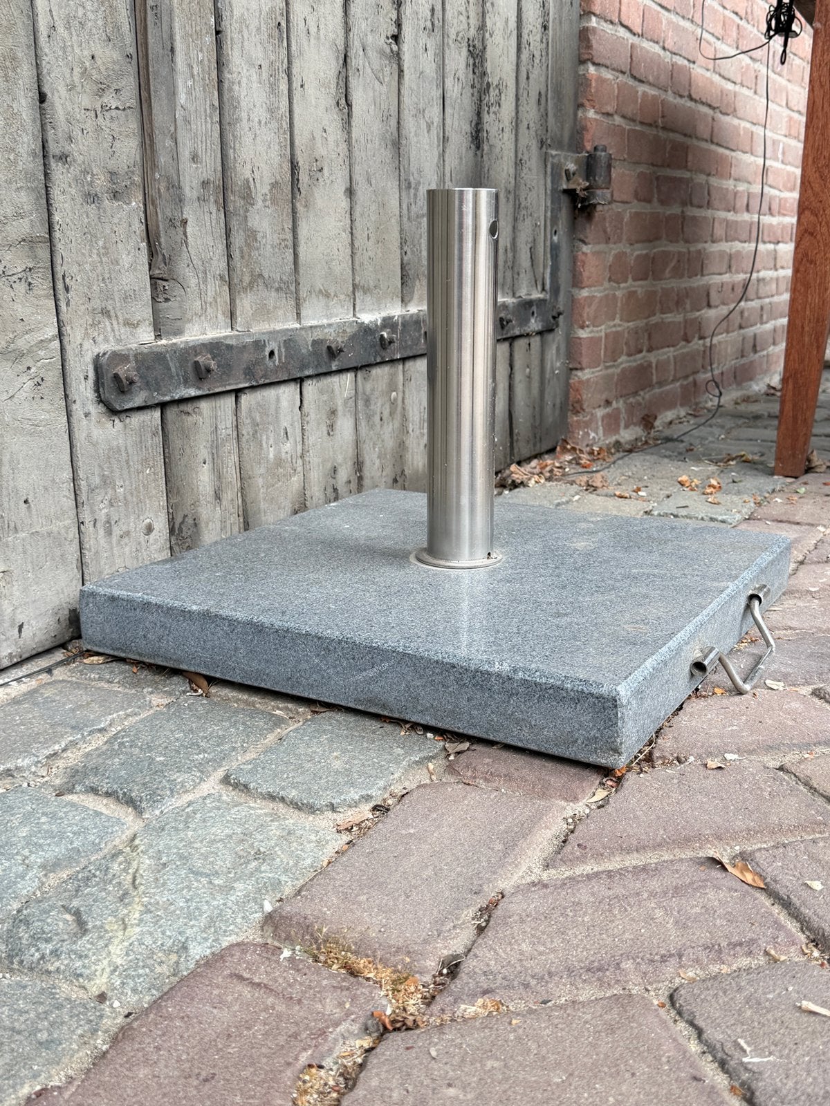 Parasolvoet graniet steen, Ophalen, Gebruikt, Minder dan 1 meter, Parasolvoet