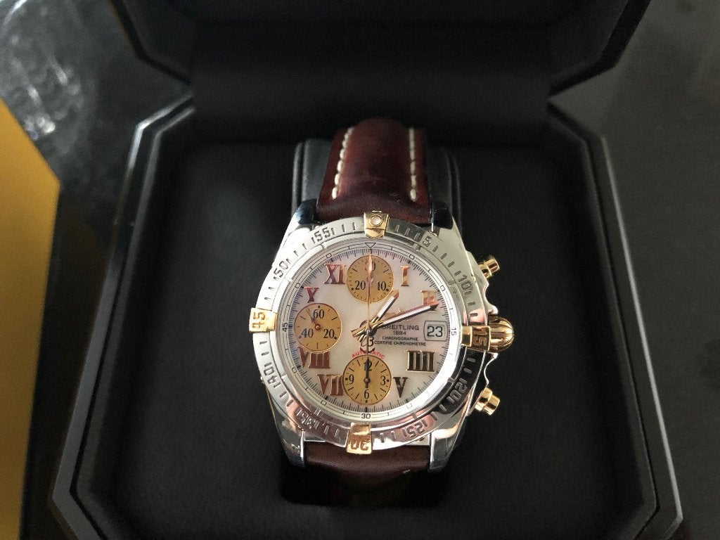 Breitling Chrono Cockpit, Leer, Staal, Breitling, Polshorloge