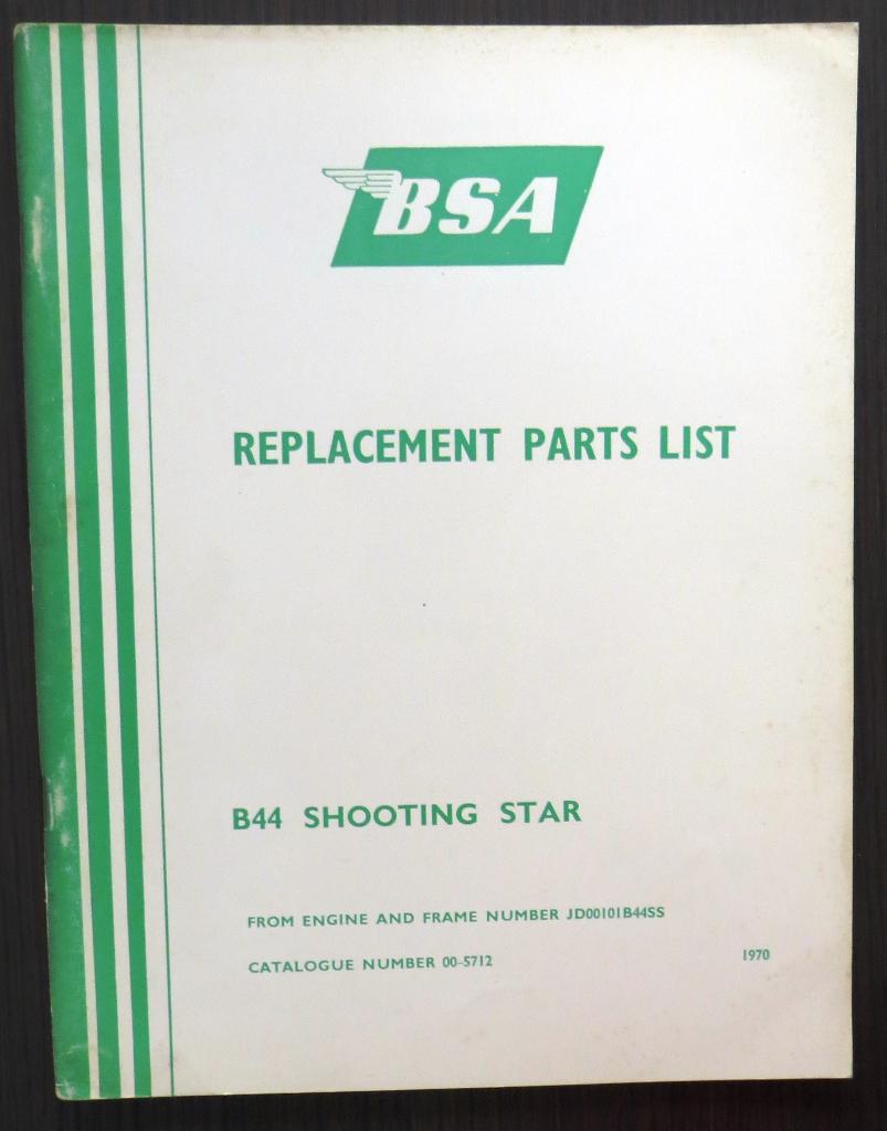 BSA B44 Shooting Star Replacement Parts List 1970, Motoren, Verzenden, Overige merken