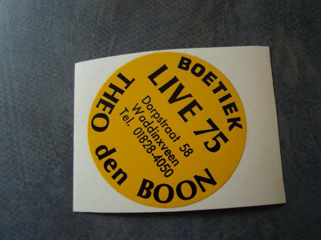 sticker waddinxveen boetiek live 75 theo den boon dorpstraat, Ophalen, Zo goed als nieuw