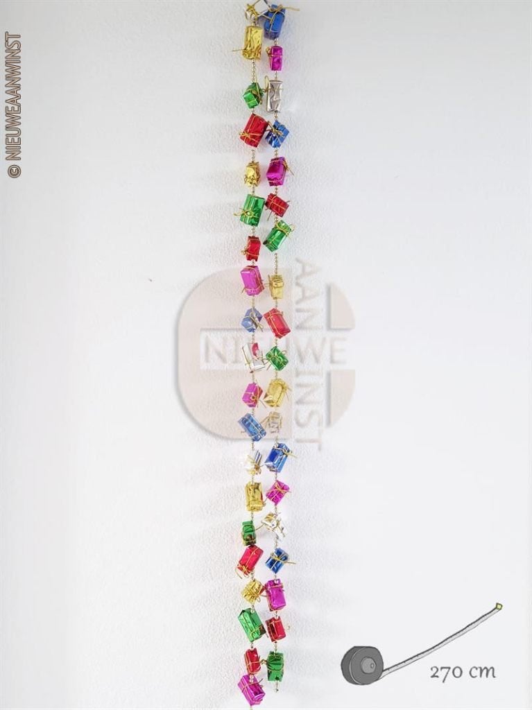 Sinterklaas pakjesguirlande met kralenketting – 270 cm, Diversen, Verzenden, Zo goed als nieuw