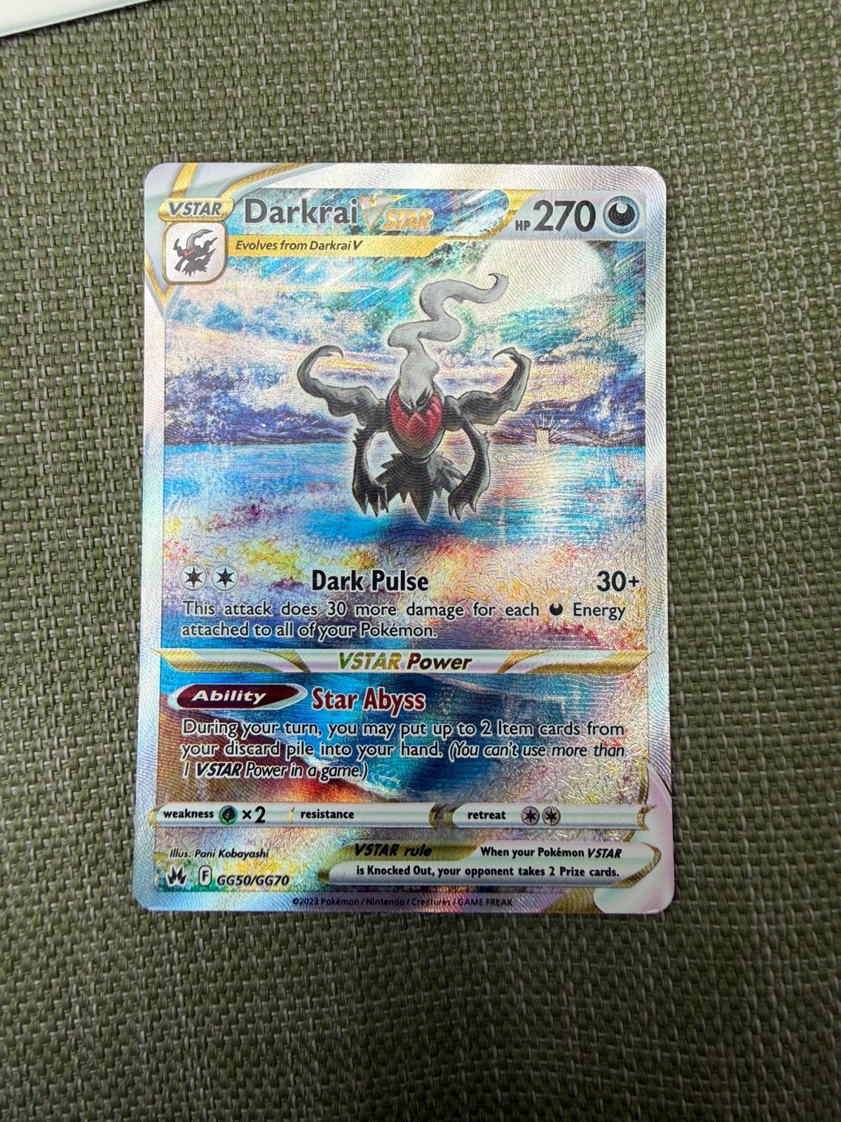 Pokémon kaart Darkrai Vstar GG50/GG70, Ophalen, Zo goed als nieuw