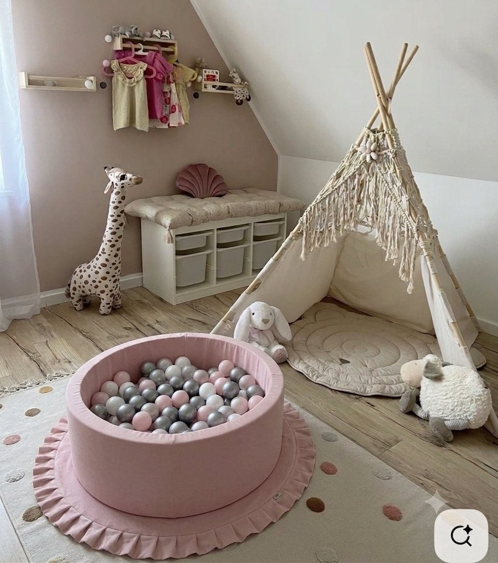 Roze ballenbak 90x30 met 150-200 ballen, Ophalen, Zo goed als nieuw, Overige typen
