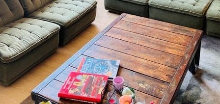 Robuuste Gietijzeren Salontafel - Industrieel Design, Huis en Inrichting, Ophalen, Gebruikt, 100 tot 150 cm, 50 tot 100 cm