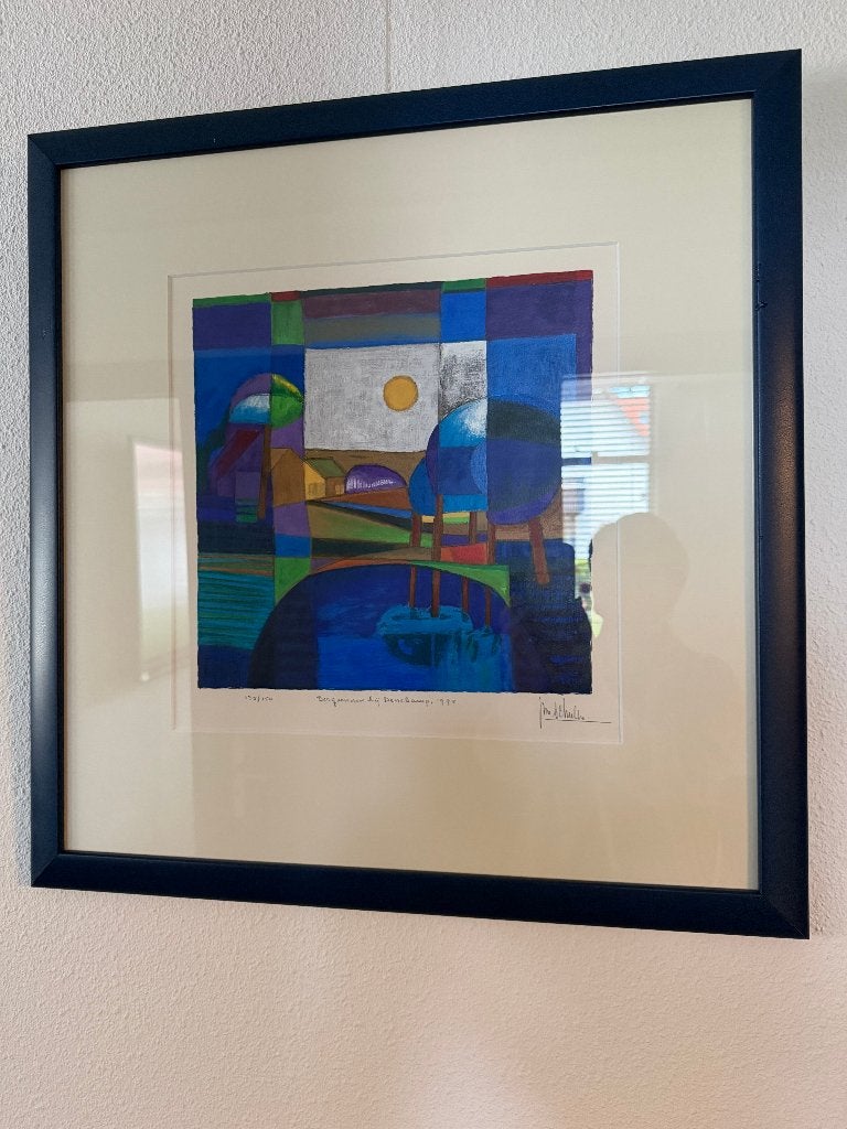Ton Schulten Bergvennen bij Denekamp 1994 zeefdruk, Antiek en Kunst, Ophalen, Zeefdruk, Landschappen, Gelimiteerde oplage