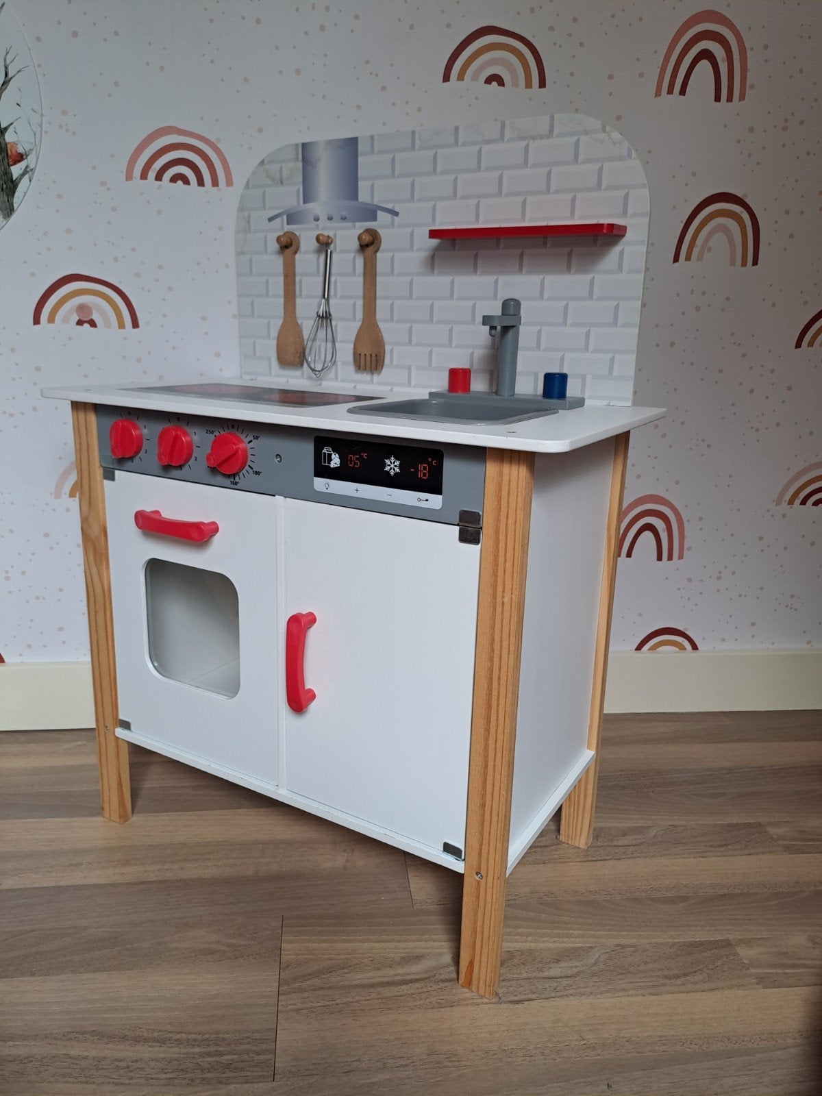 Speelkeuken met accessoires, Ophalen, Gebruikt, Hout, Speelkeuken