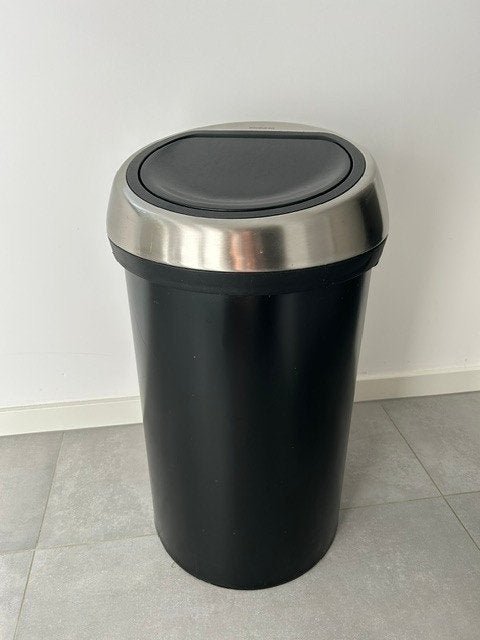 Brabantia Touch Bin 50-60 Liter Matt Black, Ophalen, Gebruikt, 40 liter of meer, Rvs
