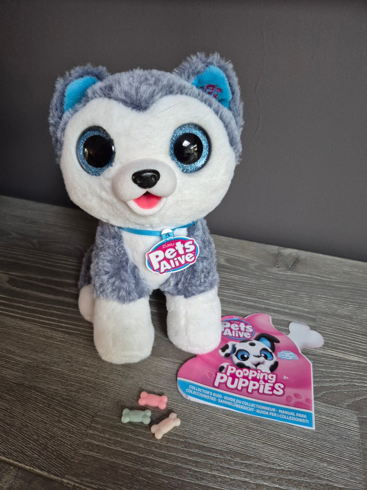 Pets Alive Pooping Puppy - Interactieve Knuffelhond, Overige merken, Grijs, Zo goed als nieuw, Interactief