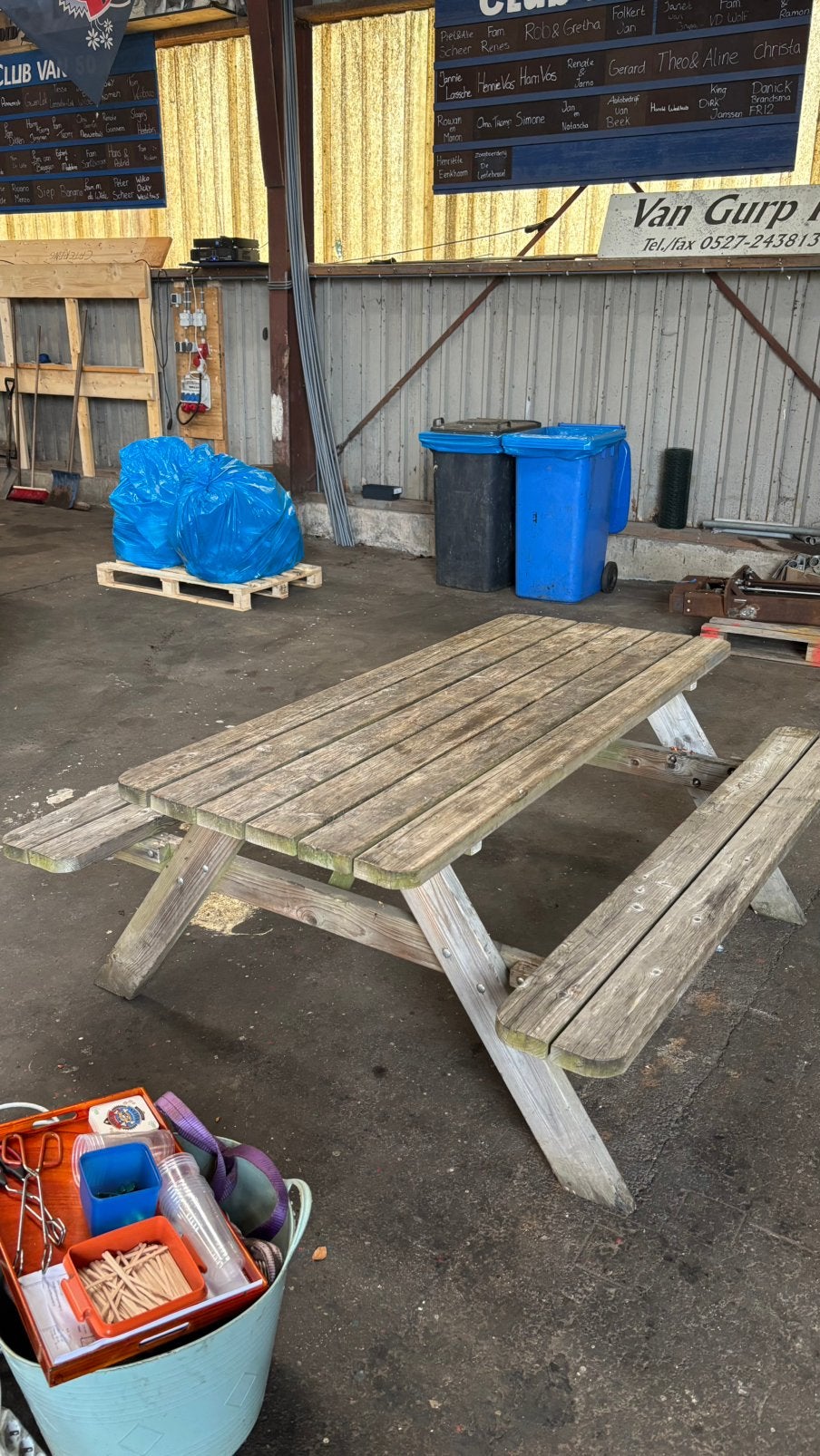 Picknick bank, Ophalen, Gebruikt, Rechthoekig, Hout