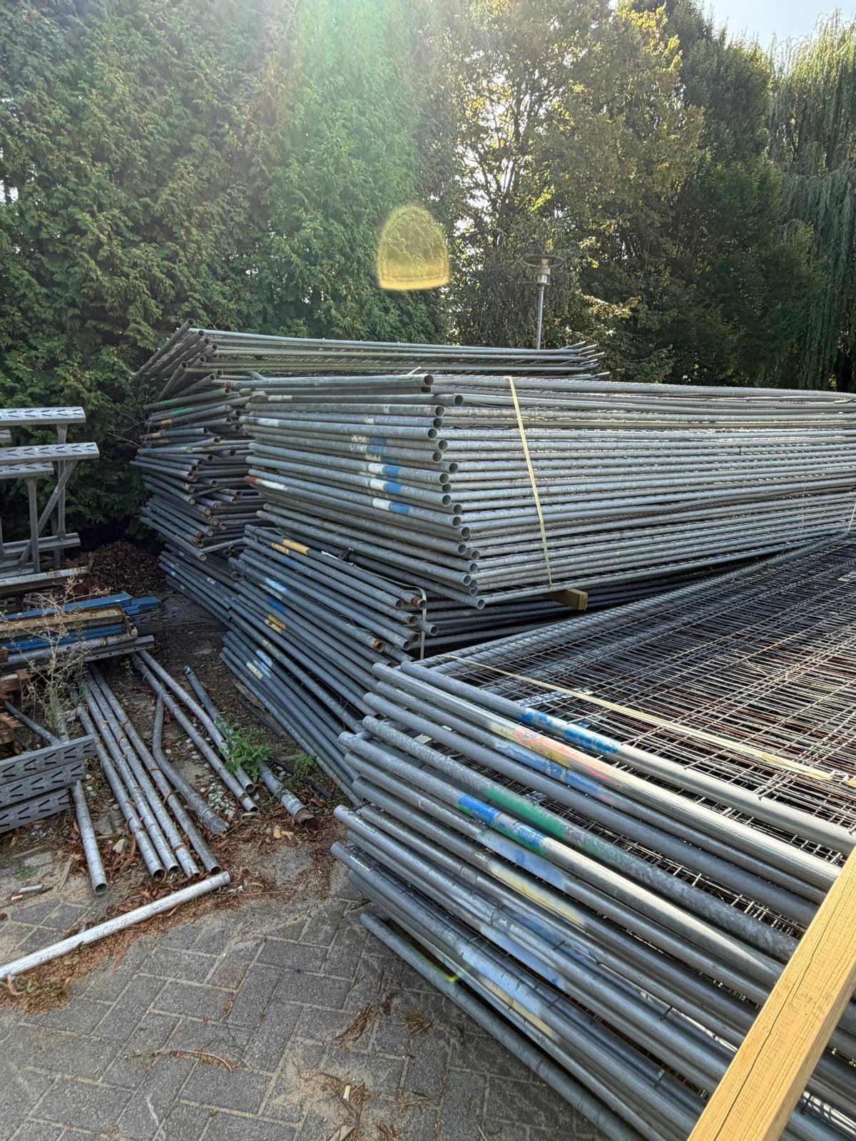 Bouwhekken bouwhek heras  400 a 500 stuks, Ophalen, Gebruikt, IJzer, Overige typen