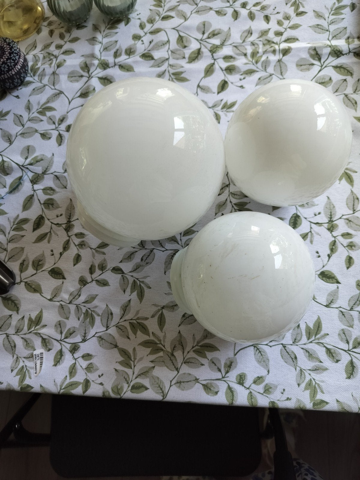 3 Witte lampenkappen, Huis en Inrichting, Ophalen of Verzenden, Gebruikt, Wit, Glas