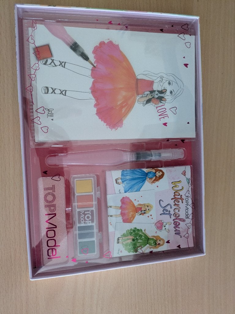 Topmodel waterverfset, Ophalen, Nieuw, Waterverf
