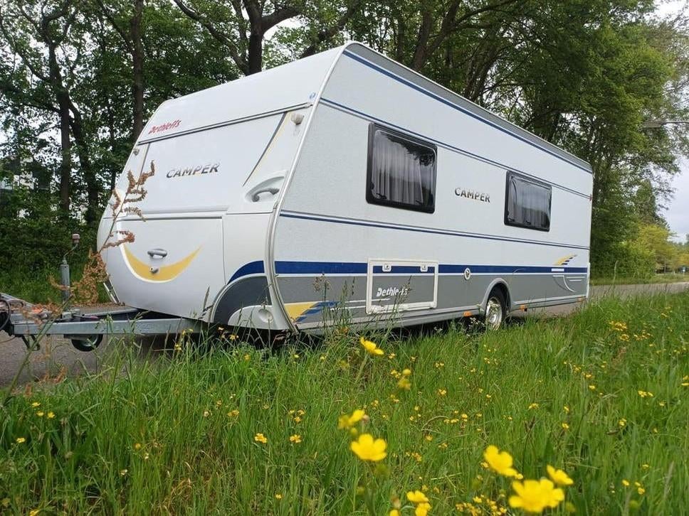 Dethleffs Camper 560 SK (2008) met Mover, Airco & Luifel, Caravans en Kamperen, Caravans, Particulier, tot en met 6, 1250 - 1500 kg