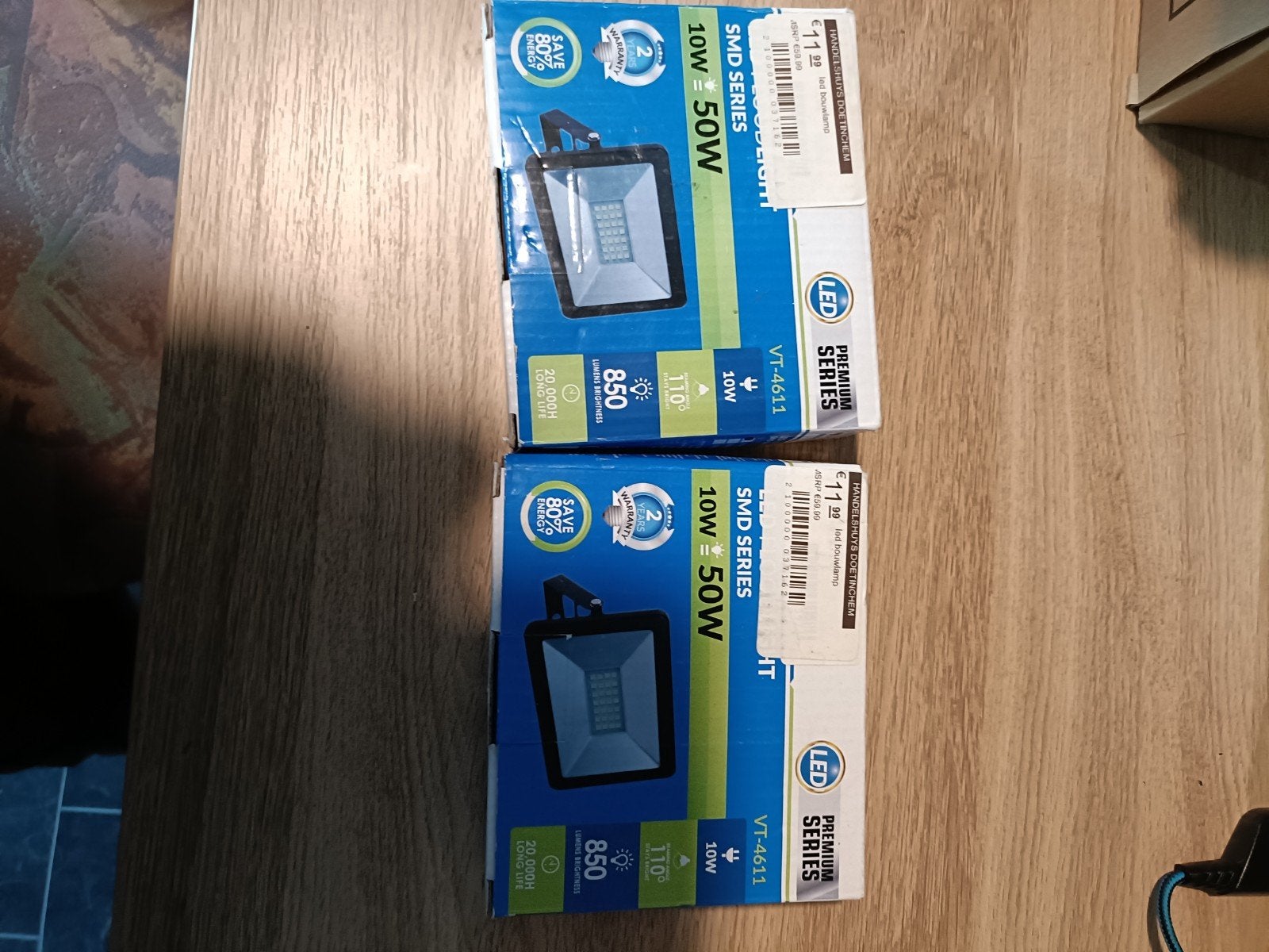 V-TAC LED Floodlight VT-4611 10W (2 stuks), Verzenden, Nieuw, Overige merken, Overige typen
