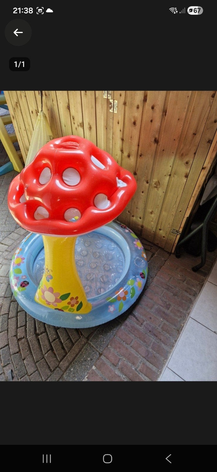 paddestoel badje., Ophalen of Verzenden, Gebruikt