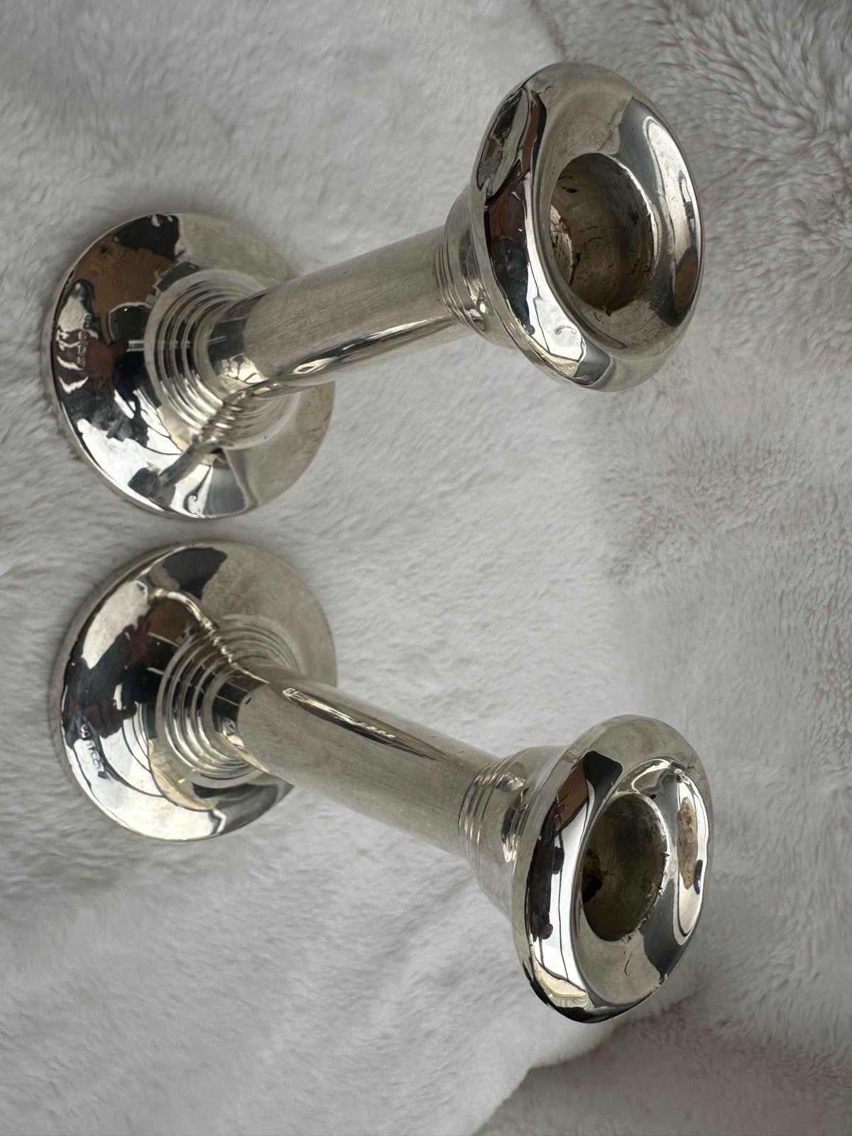 Antieke Zilveren Kandelaars (Paar) - S&M, Sheffield 1911, Antiek en Kunst, Ophalen of Verzenden, Zilver